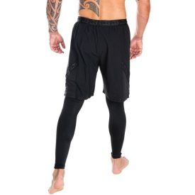 Alternative view of 2-1 short with long legging Black/Black
