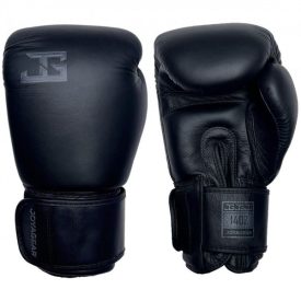 KICK-BOXING GLOVE THAI LEATHER- BLACK/BLACK